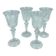4 verres en cristal ciselés. Berlin Kusak Cut Glass Works.