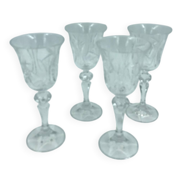 4 cut crystal glasses. Berlin Kusak Cut Glass Works.
