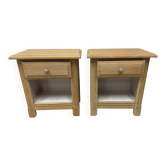 Solid oak bedside table