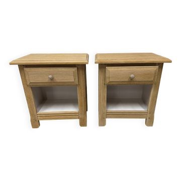 Solid oak bedside table