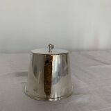 Mid 20th Century silver-plated coffee pot with wicker wrapped handle