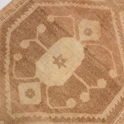 Brown & Cream Turkish Runner Rug, 95x377Cm
