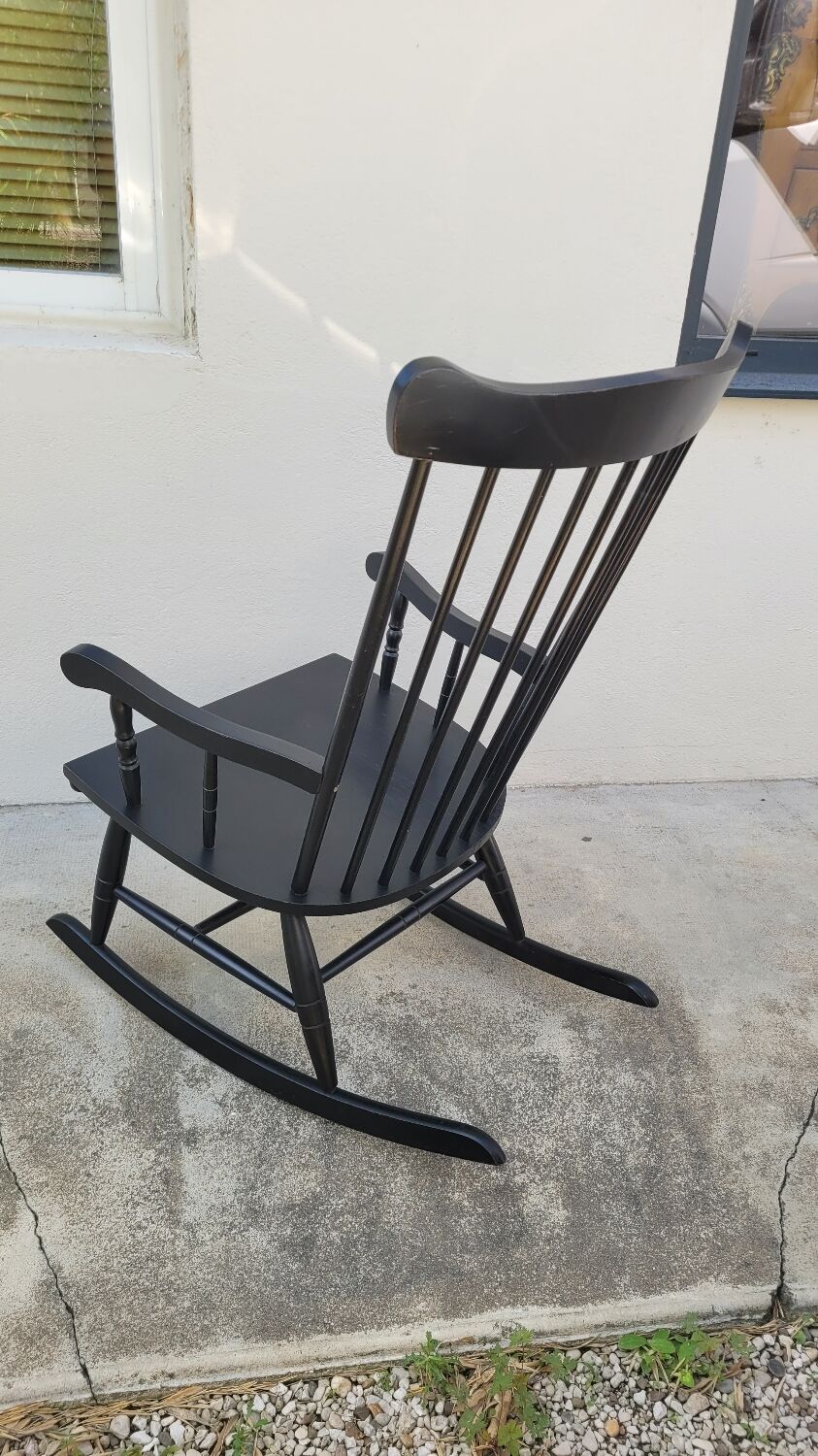 Vintage black rocking chair 1950