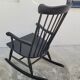 Rocking chair vintage noir 1950