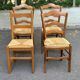 4 solid wood kitchen chairs with rush seats