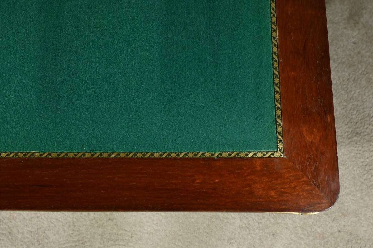 Mahogany Games Table, Louis XV/Louis XVI Transition Style – Late 19th Century