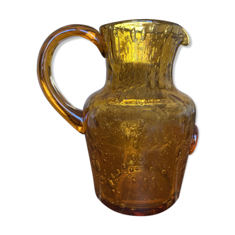 Blown glass pitcher