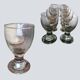 Série de 10 coupes / verres à eau en cristal artisanaux.