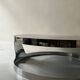 Italian round coffee table in chromed metal & smoked glass, 1970s design