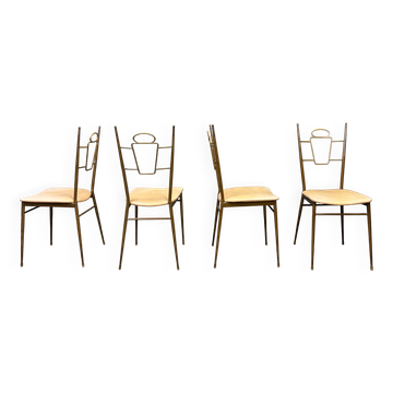 Mid-century Italian brass dining chairs, 1950s
