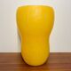 Vase verre dépoli jaune vintage