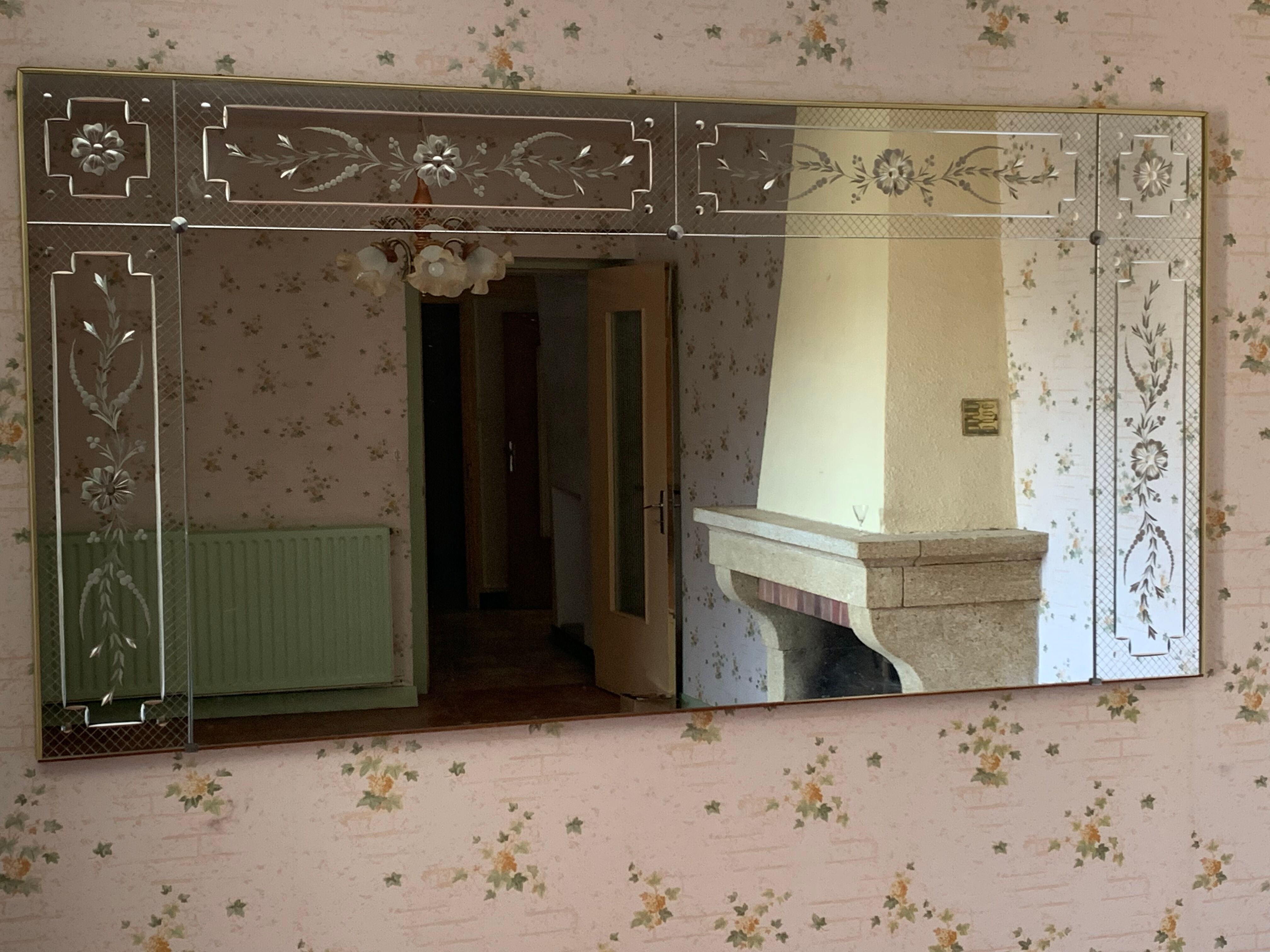 Venetian bistro mirror 200 x 100 cm - 50s
