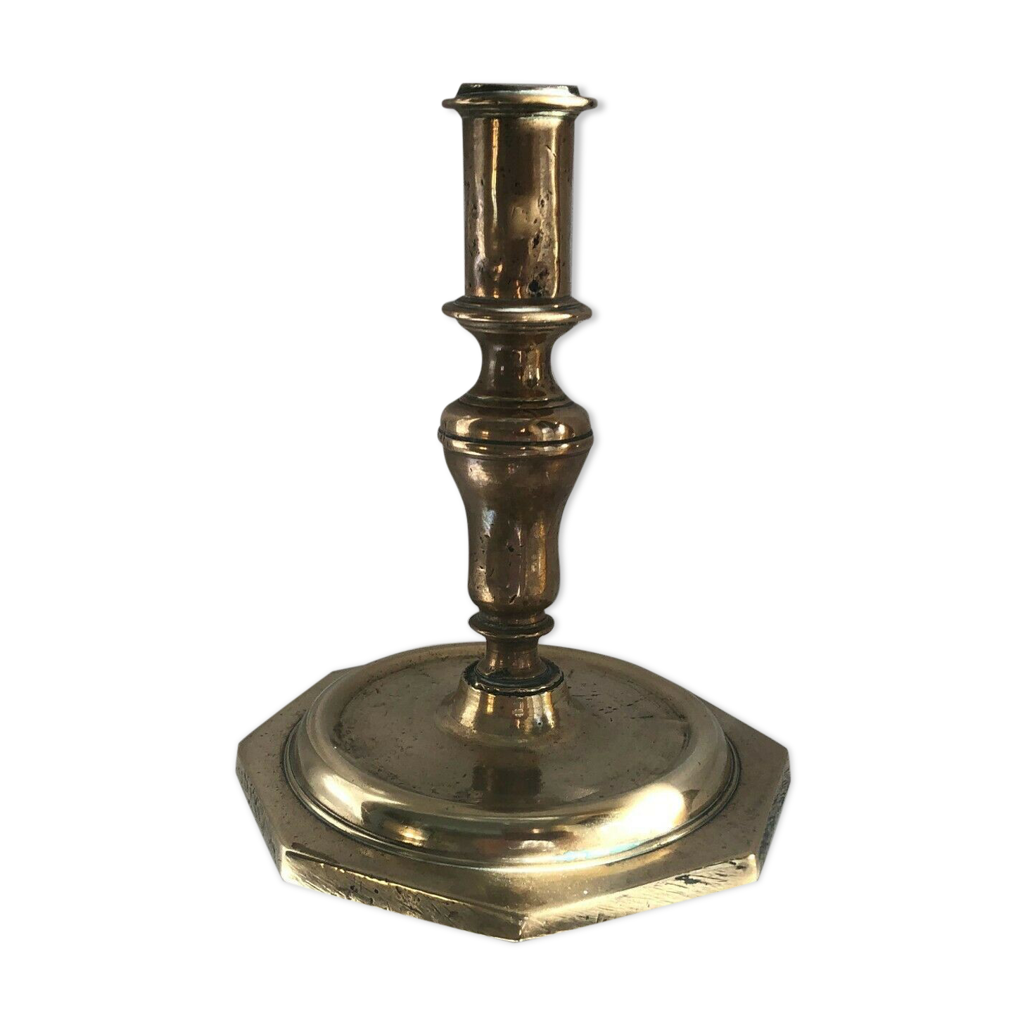 Candlestick 17th century in bronze and brass