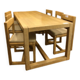 Brutalist oak dining room from the 70s