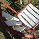 Table and four iron garden chairs from the 1950s