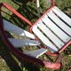 Table and four iron garden chairs from the 1950s