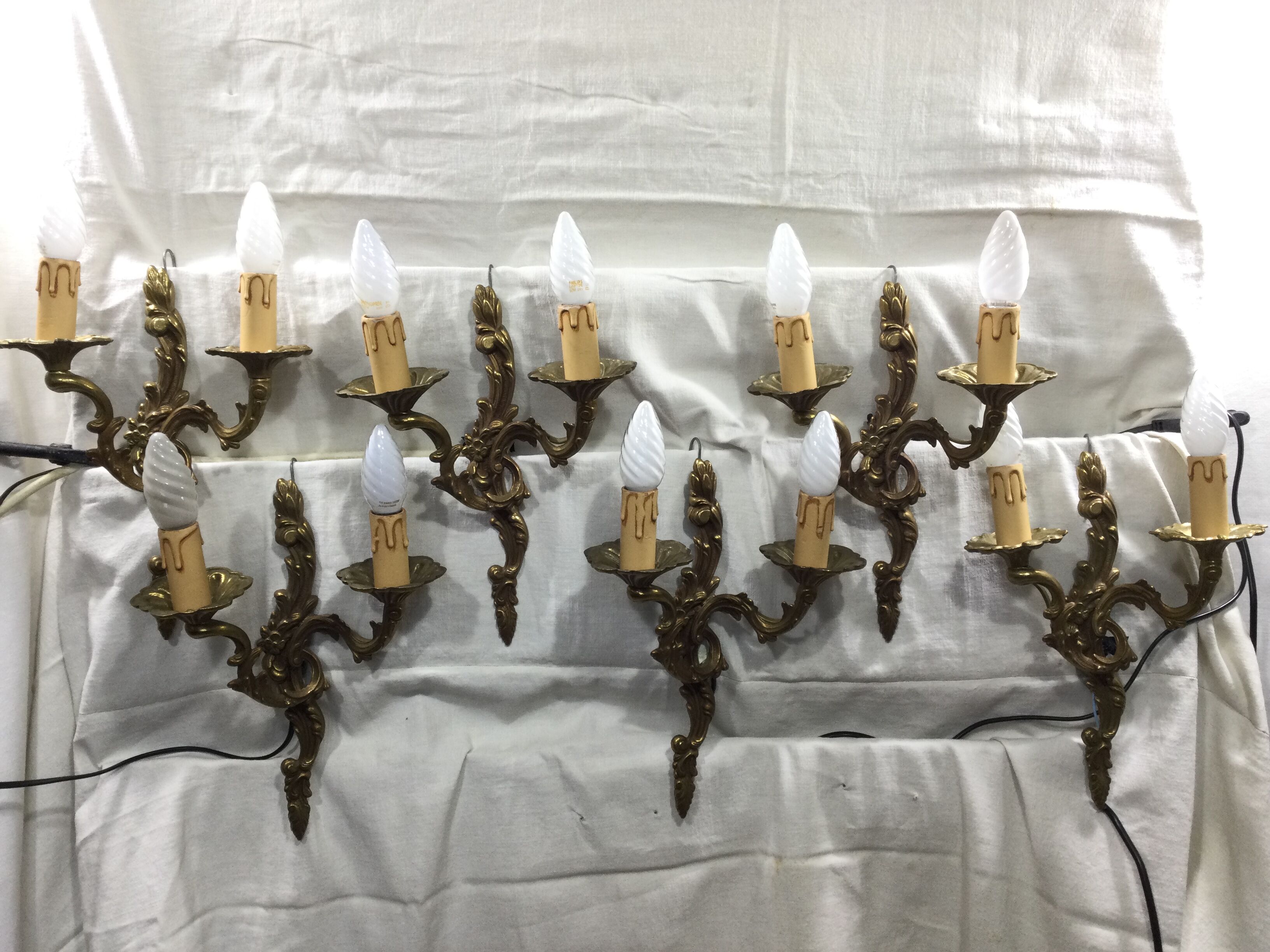 Pair of bronze sconces louis XV style