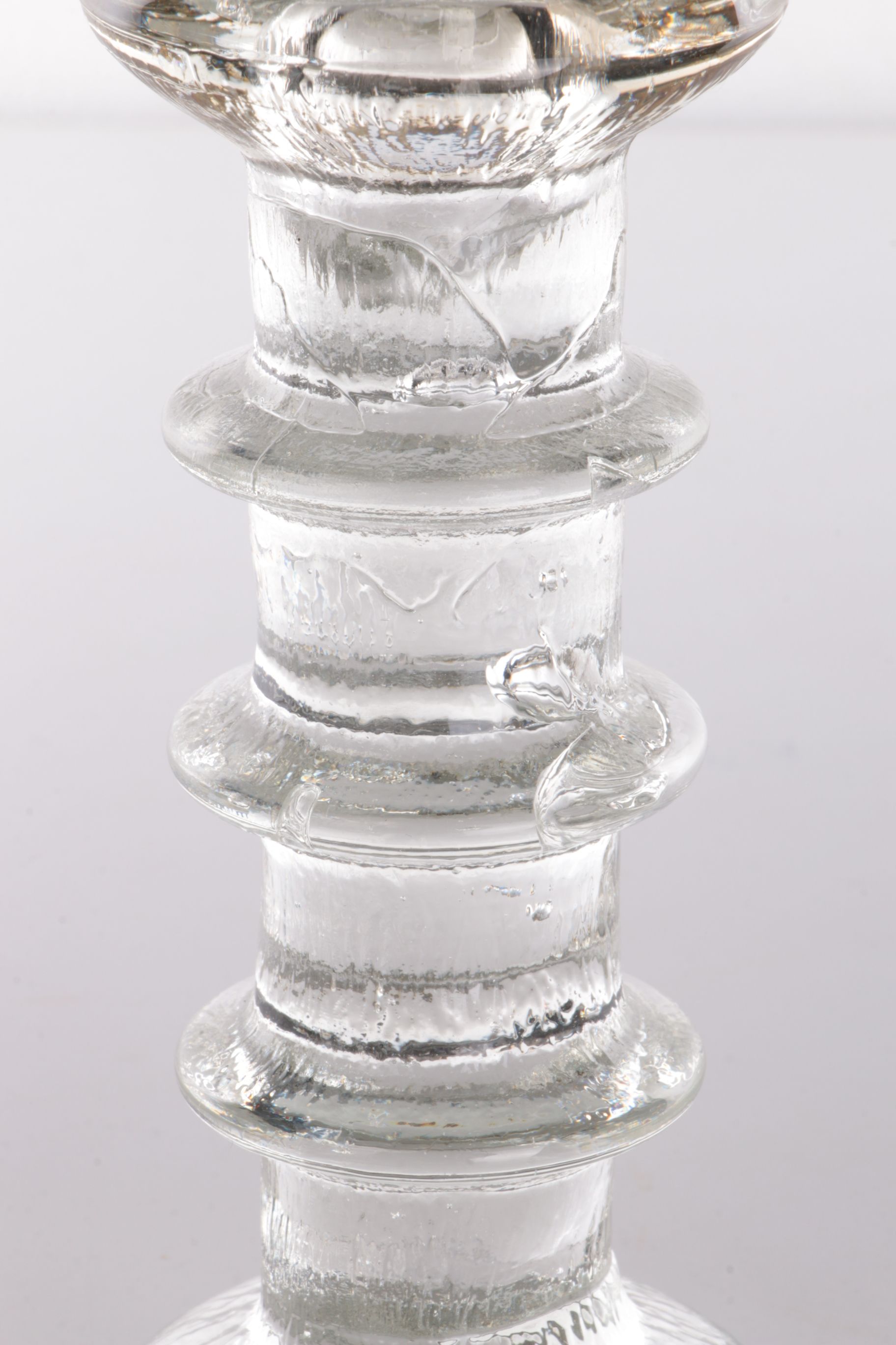 Vintage set of 2 glass candlesticks design by staffan gellerstedt 1960s