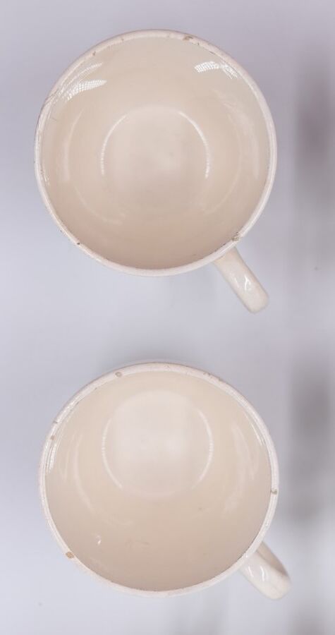 6 cups and under coffee cups Digoin Sarreguemines décor Cannes