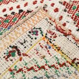 4x8 Green & Beige Vintage Kilim Rug, 133x253Cm