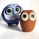 Vintage Handmade Ceramic Owls