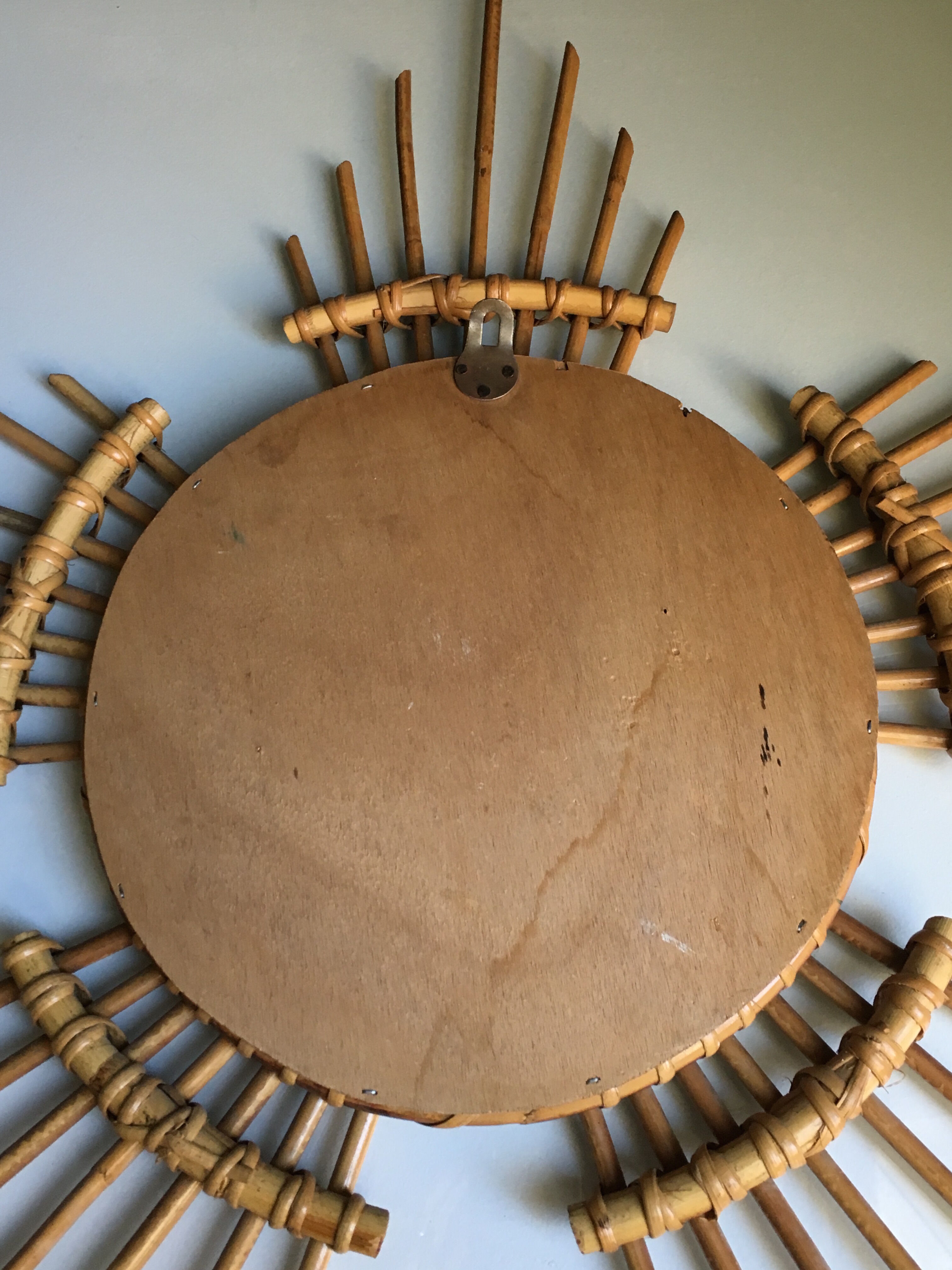Miroir soleil en rotin 67 x 67 cm