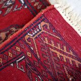 Handmade vintage Uzbek Bukhara rug 32cm x 120cm, 1960s