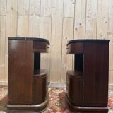 Pair of Art Deco bedside tables with marble.