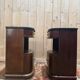 Pair of Art Deco bedside tables with marble.
