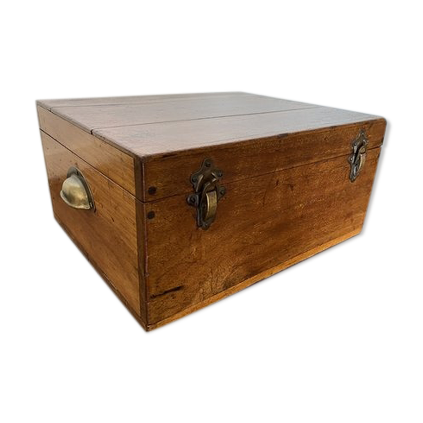 Boîte de rangement vintage en bois 1900s