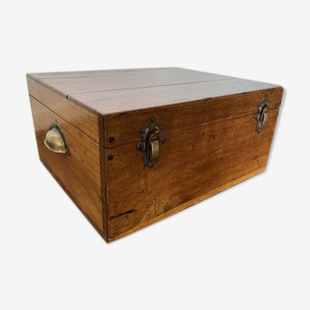 Vintage wooden storage box 1900s