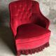 Red velvet toad armchair