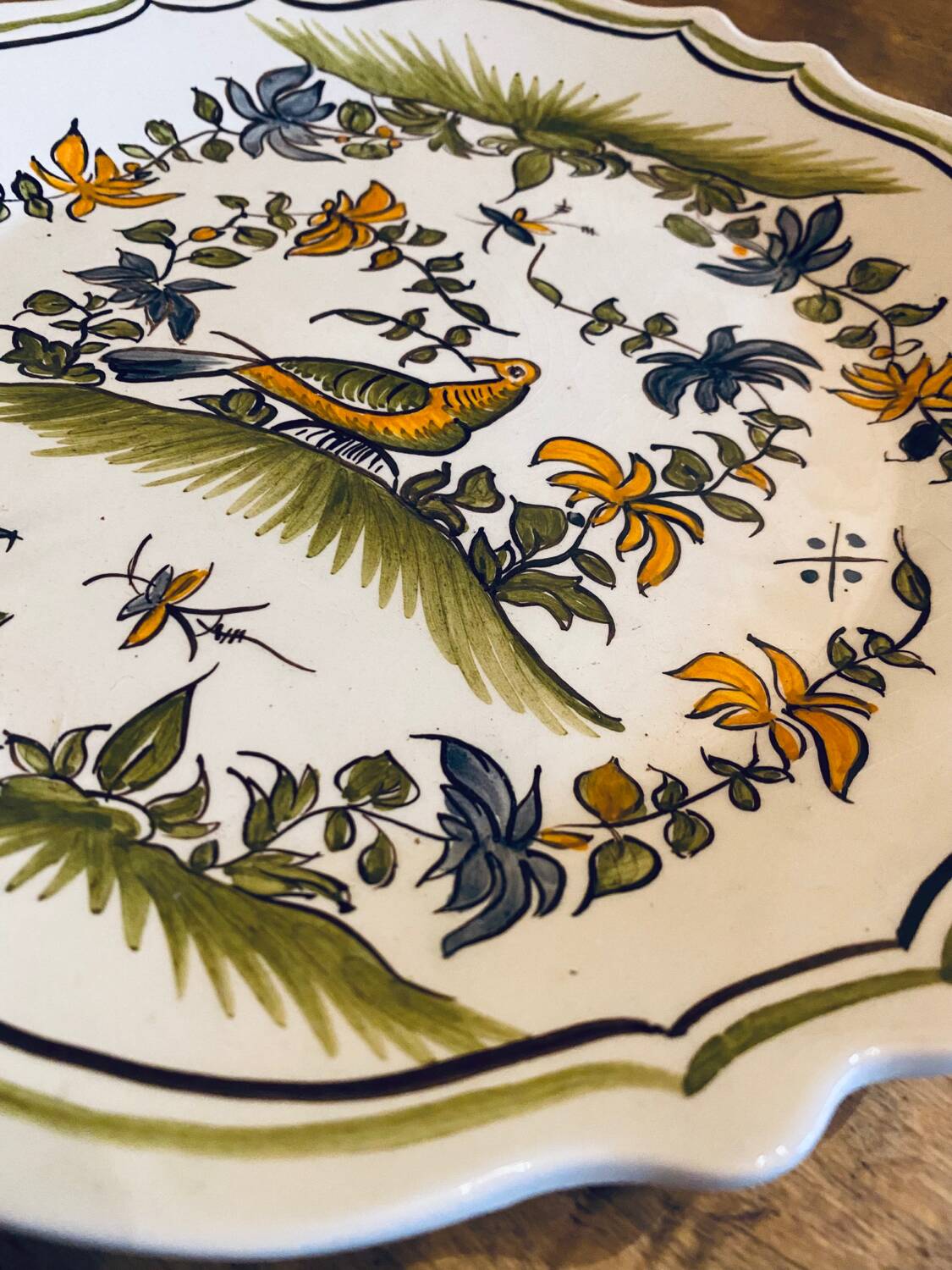 Hand painted Moustiers plate