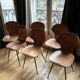 Lot de 6 chaises Lulli bois et métal par Carlo Ratti Italie années 50