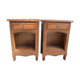 Pair of rustic oak bedside tables, from the 80s