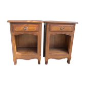 Pair of rustic oak bedside tables, from the 80s