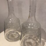 Pair of ancient carafes numbered Crystal Baccarat