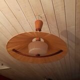 Teak and sisal light/hanging lamp from the 60s/70s