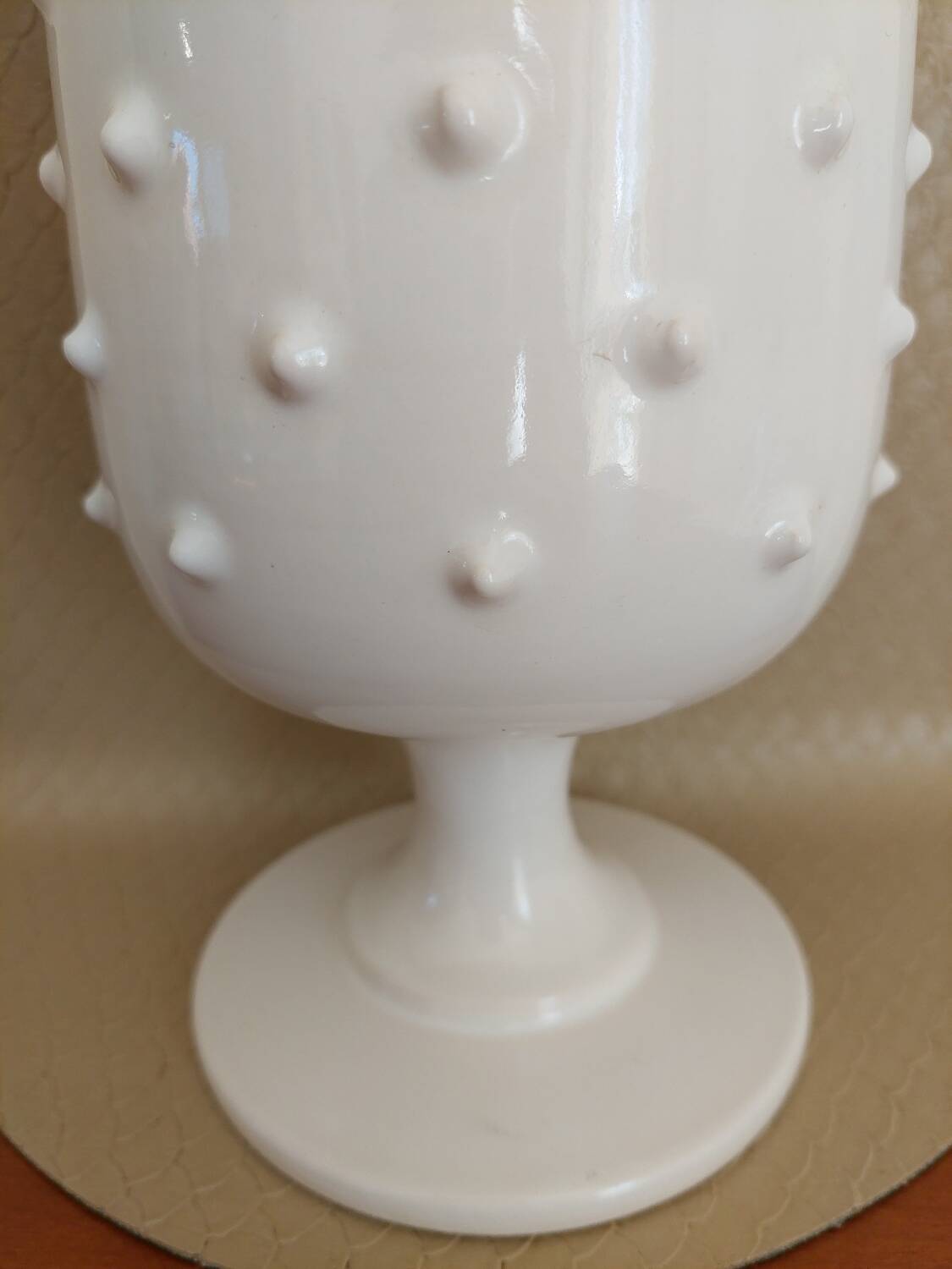 Vase signed Pol Chambost in white enameled ceramic