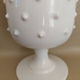 Vase signed Pol Chambost in white enameled ceramic
