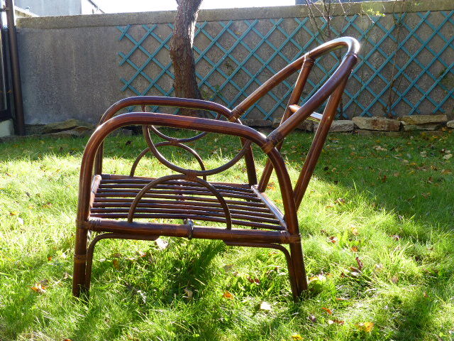 Armchair bamboo and rattan of the 1980