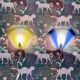 LARGE PAIR OF GLASS WALL LIGHTS SCANDINAVIAN DESIGN 1950.