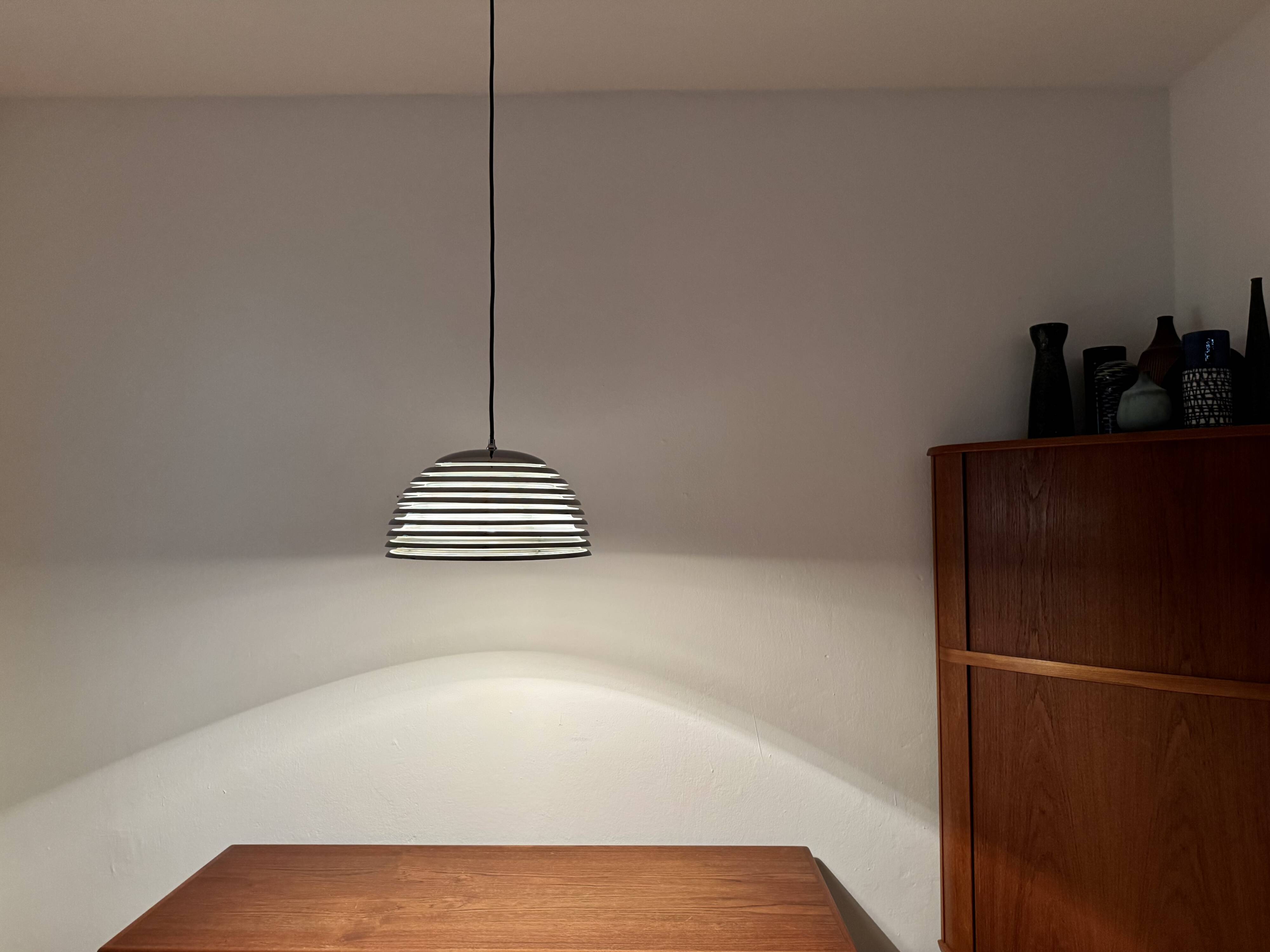 Chromed 1970s Pendant Lamp by Kazuo Motozawa for Staff