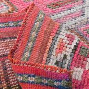 Shades Of Pink Beige Antique Vintage Runner Rug, 89x322Cm