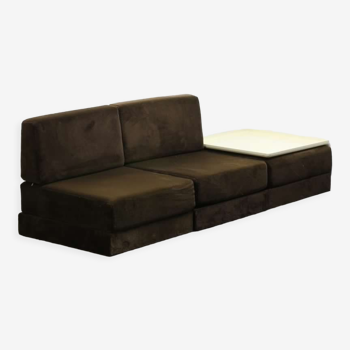 2-seater sofa and end of sofa or chocolate velvet daybed