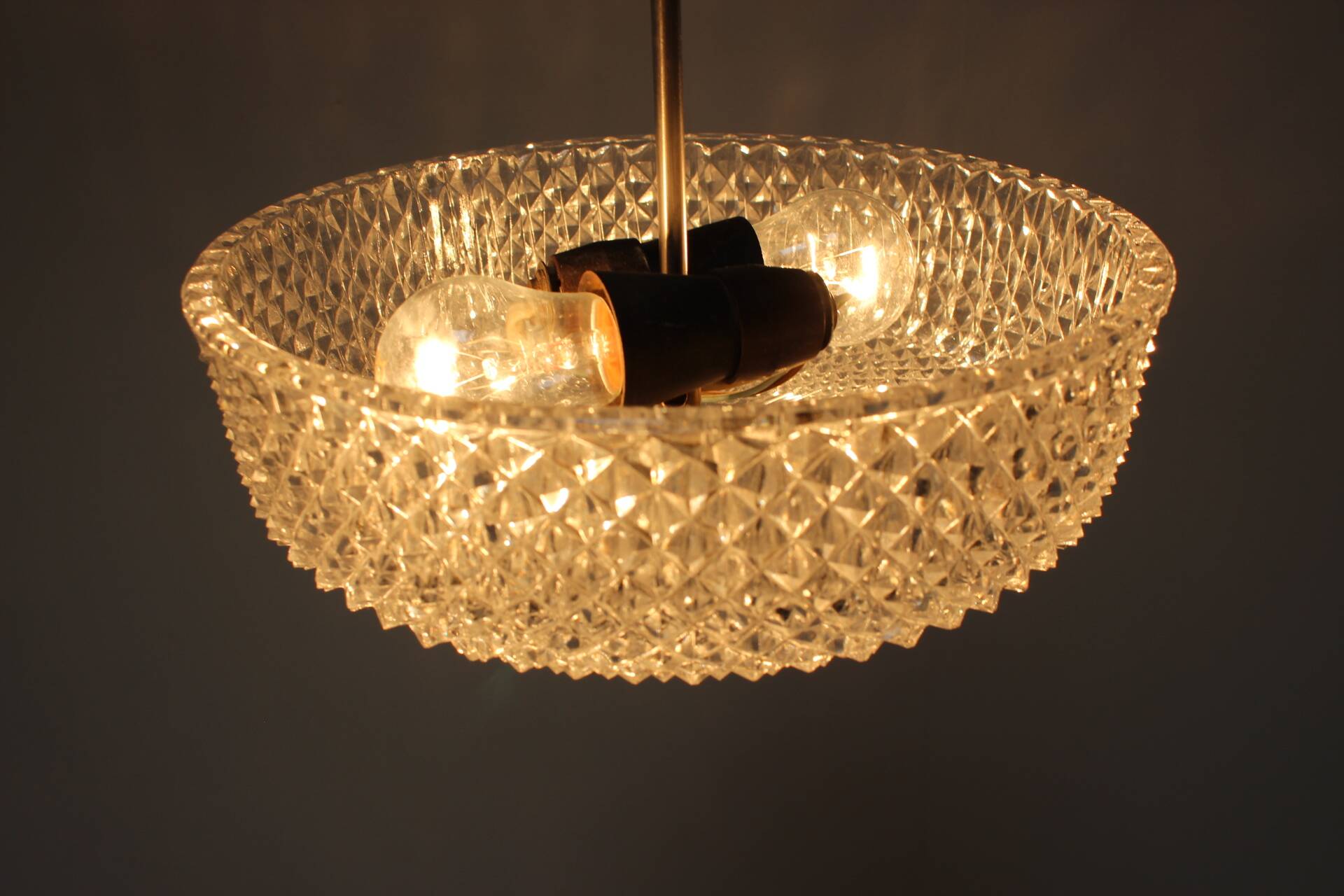 Midcentury Glass Pendant by Kamenicky Senov, 1960s