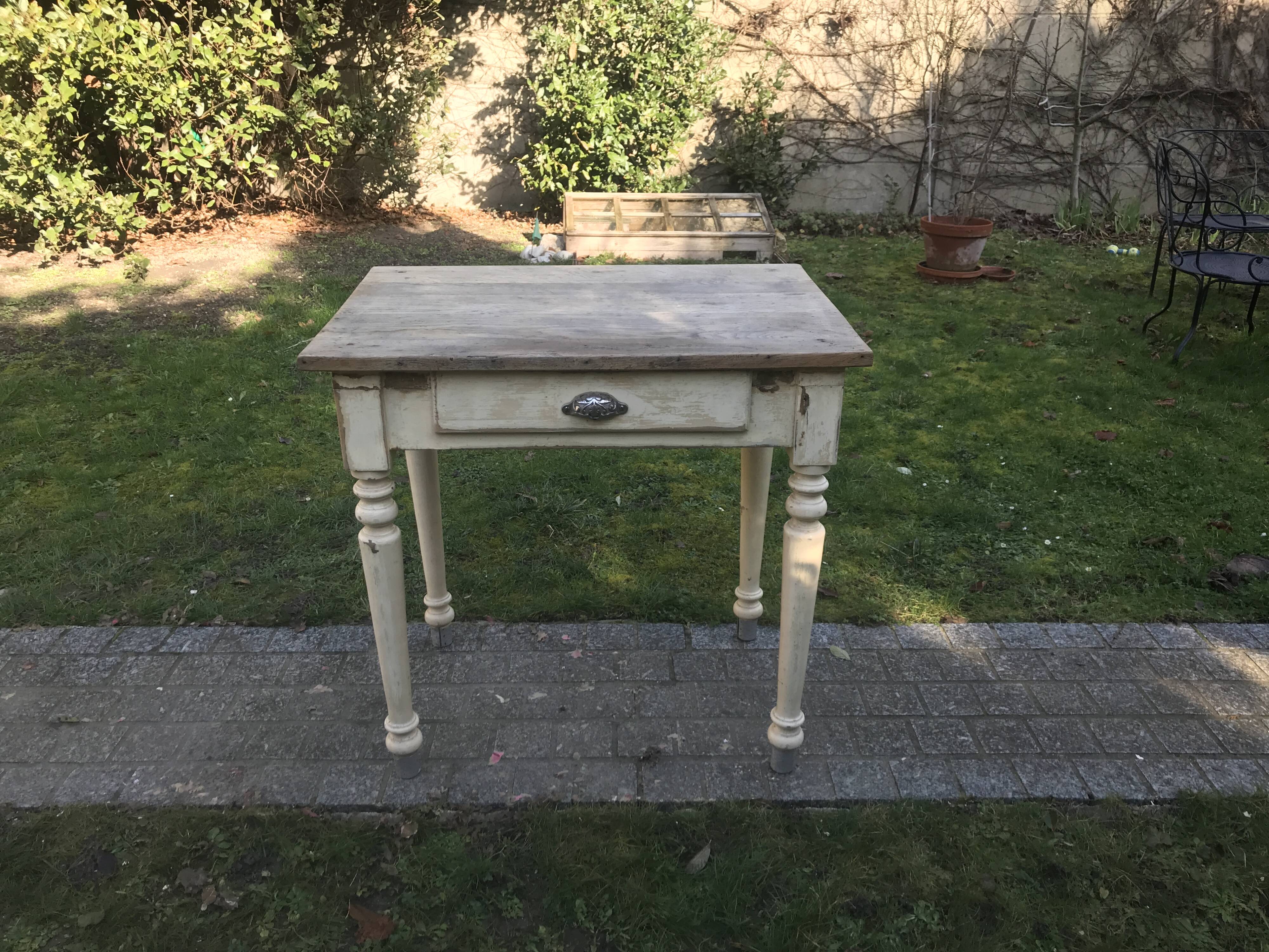Ancient small farm kitchen table 1940