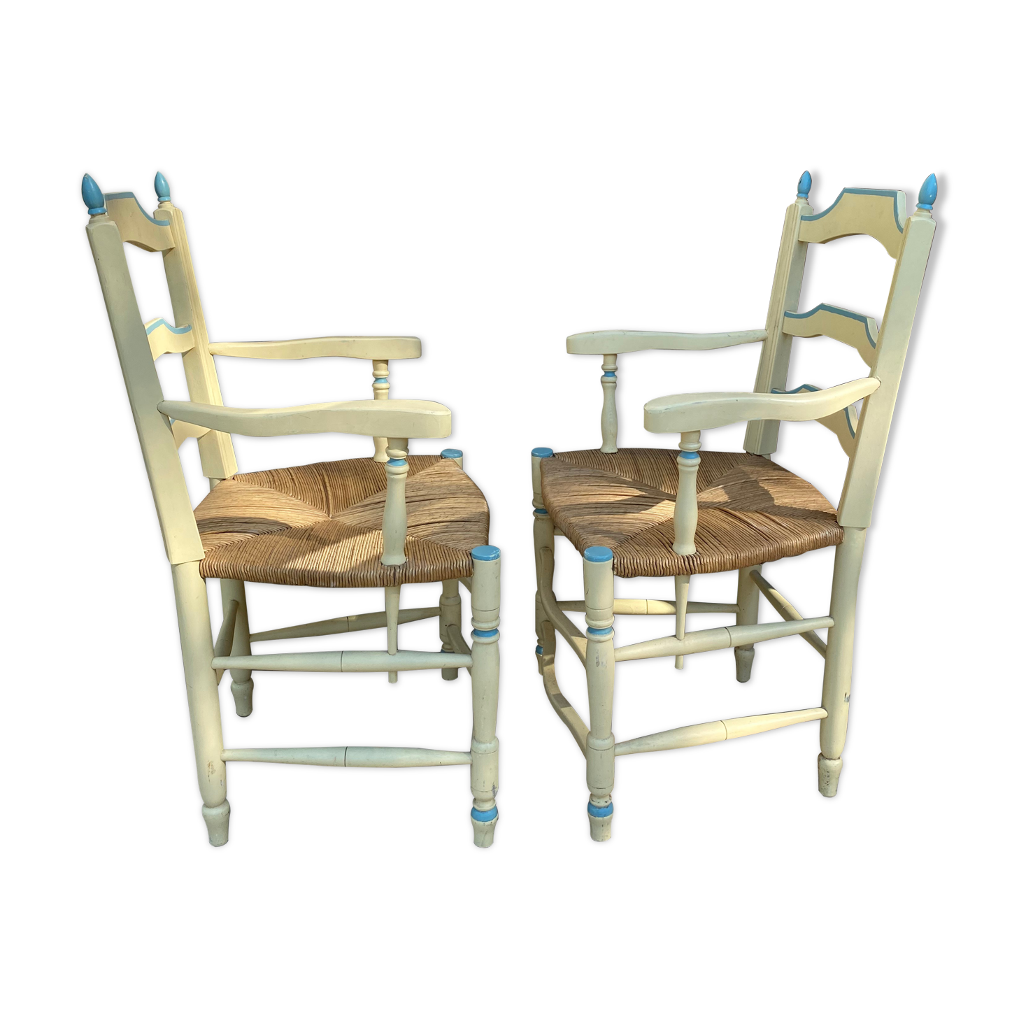 Pair of mulched armchairs Provence