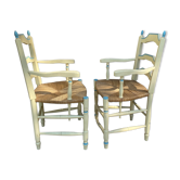 Pair of mulched armchairs Provence