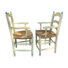 Paire de fauteuils paillés Provence
